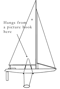 wall stand for model sailboat